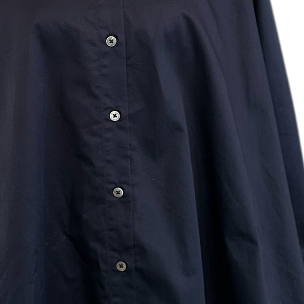 ✨ NWT CO Essentials A-Line Button Down Tunic Shirt Navy M - Picture 7 of 10